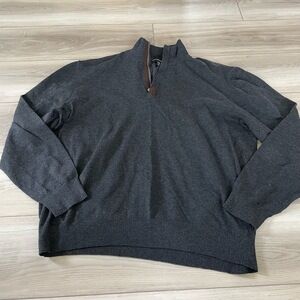 Tricots St Raphael Mens Gray‎ Long Sleeve Quarterzip Pullover Size XXL